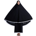 Muslim Women Burqa Dress Lace Two-piece Suit Ethnic Lady Hijab Abaya Suit Ramadan Eid Prayer Garment