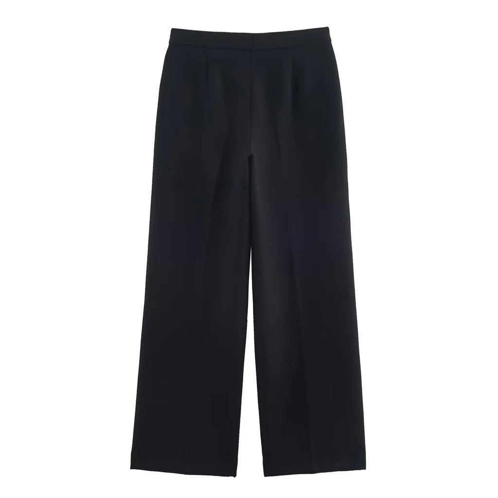 BSAY pants set 2pc suit women's clothing autumn new black Buckle embellished Blazer jackets high-waisted Straight trousers