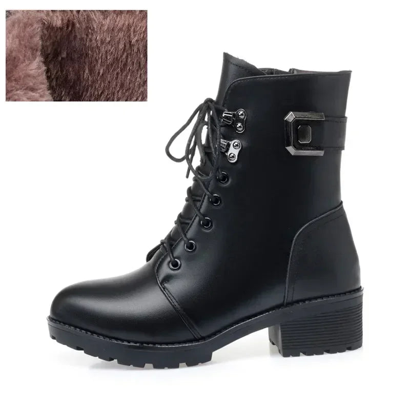 Ankle Boots Women Winter New Wool Warm Non-slip Ladies' Boots Large Size 41 42 43 Winter Snow Boots Platform Shoes