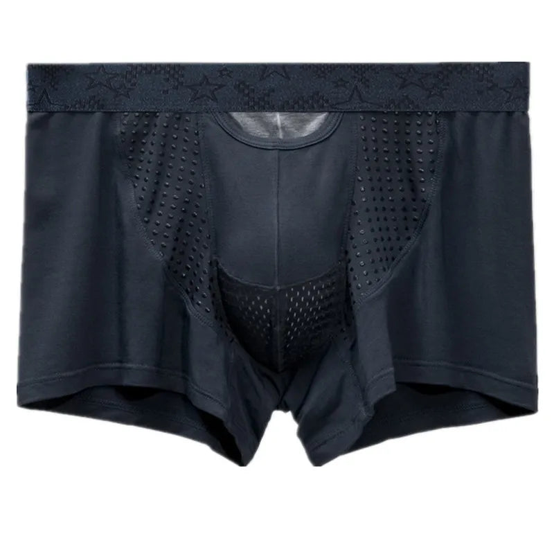 Men's Boxers Shorts  Push Up Underwear Modal Pantie  Man Breathable Magnetic Ice Silk Bullet Separation Pouch Underpants Cueca