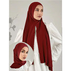 Instant Hijab Scarf for Women Muslim Easy To Wear Jersey Head Scarf Wrap Thin Breathable Soft Sunscreen Pullover Head Wrap