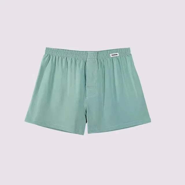 Mens Middle Waist Underwear Boxer Briefs Solid Underpants Panties Home Shorts Breathable Flat Boxers Absorption Knickers