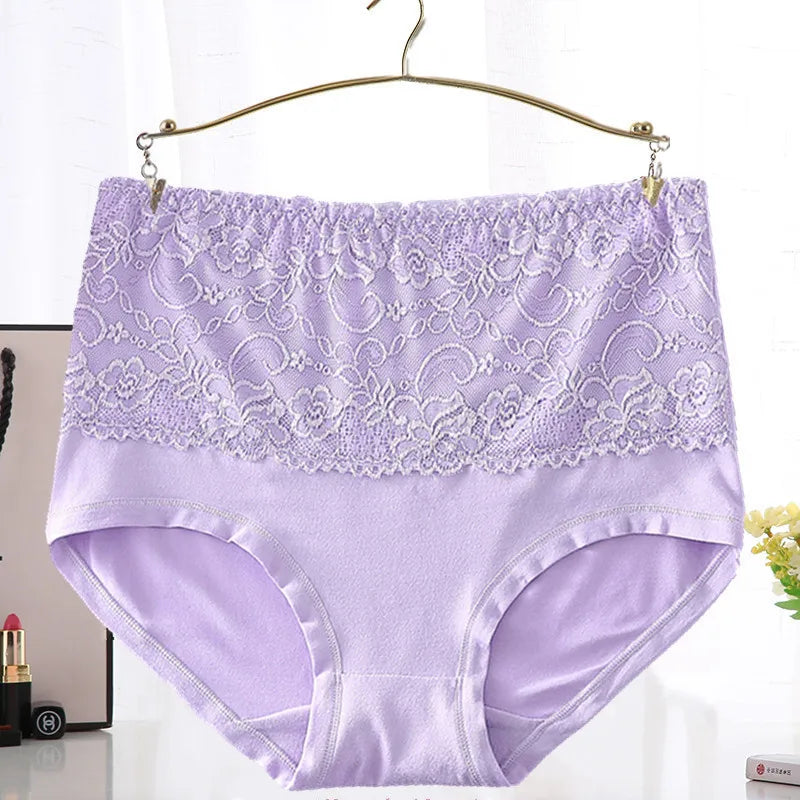 150kg 3XL-6XL Women Panties Briefs Super Over Plus Size Fat Mother Lace High Rise Lingerie Cute Underwear Lingerie Sexy Clothes