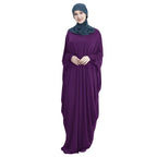 Ramadan Muslim Hijab Dress Abaya Dubai Prayer Garment One Piece Robe Islam Dresses for Women Solid Long Khimar Gown Turkey