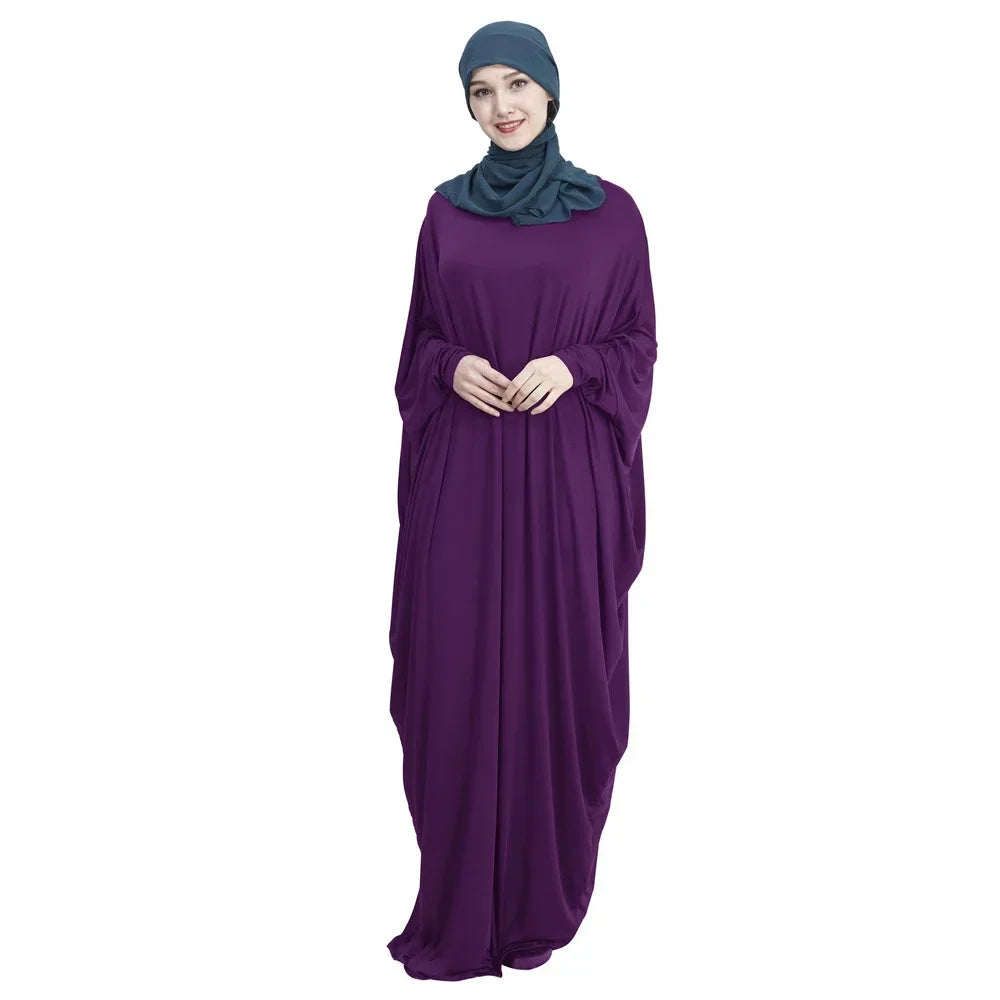 Ramadan Muslim Hijab Dress Abaya Dubai Prayer Garment One Piece Robe Islam Dresses for Women Solid Long Khimar Gown Turkey