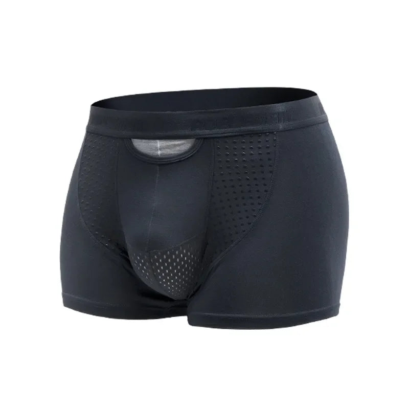 Men's Boxers Shorts  Push Up Underwear Modal Pantie  Man Breathable Magnetic Ice Silk Bullet Separation Pouch Underpants Cueca