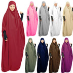 Hooded Khimar Muslim Women Full Cover Abaya Long Maxi Dress Islamic Prayer Robe Kaftan Abayas Umrah Eid Ramadan Worship Service