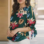 ZANZEA Woman Casual Polka Dots Printed Blouse Fashion Holiday Shirt Half Sleeve O-Neck Tunic Tops Elegant Party Chemise Oversize