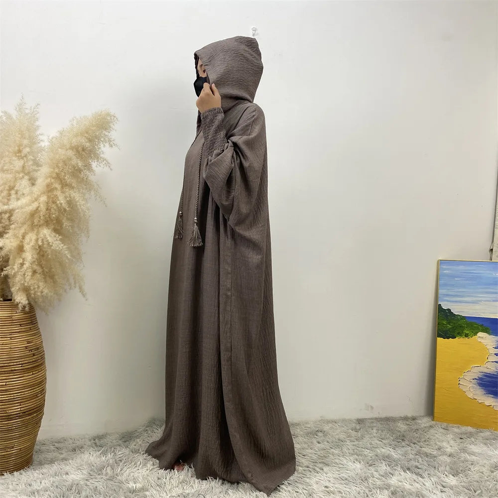 Layered Hoodies Abaya for Women Islamic Clothes One Piece Hooded Prayer Long Dress Muslim Dubai Turkey Modest Kaftan Ramadan Eid