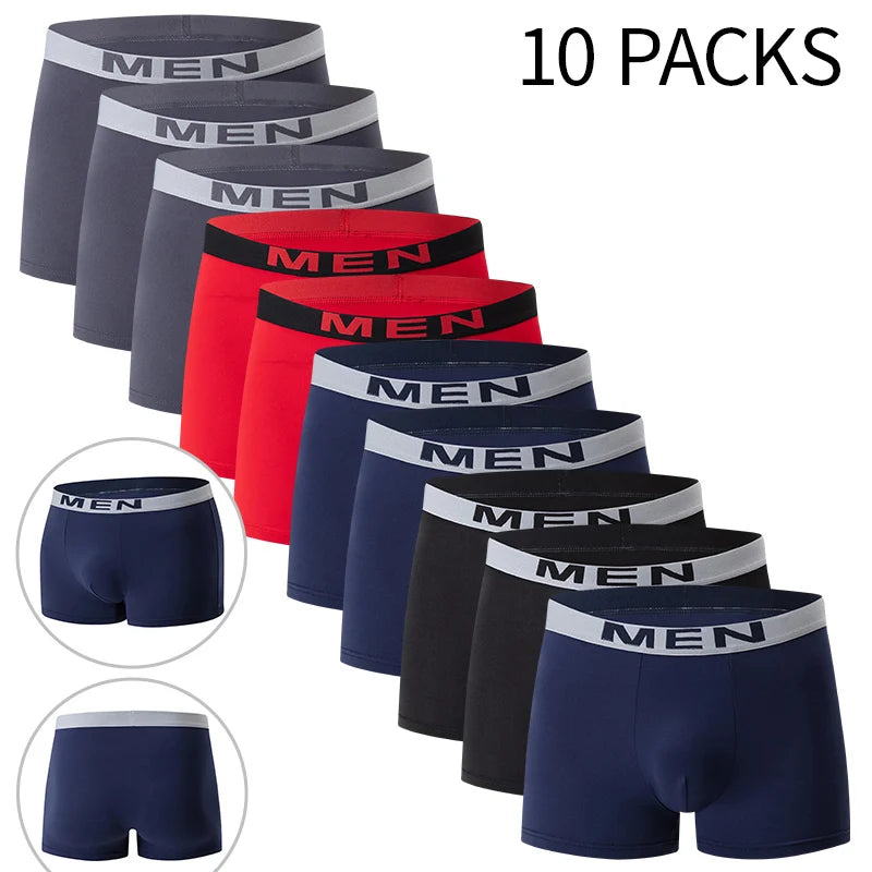 5/10 Pcs Men's Fashionable Printed Multi-color Combination Underwear Shorts Youth Casual Sports Underwear Boxer Shorts Home Pant