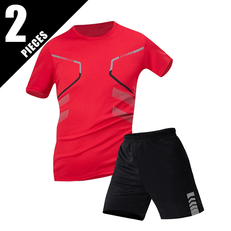 1/2/4Pcs Men's Summer Solid Color Mix And Match Short-sleeved Young Men's Loose Quick-drying Sports Running Shirt Middle-aged T-