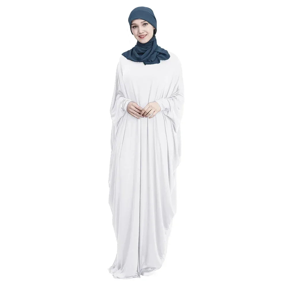 Ramadan Muslim Hijab Dress Abaya Dubai Prayer Garment One Piece Robe Islam Dresses for Women Solid Long Khimar Gown Turkey