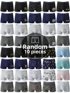 10pcs Random Men's Underwear Breathable Comfortable and Soft Random Men's 10 Pairs of Boxer Briefs Trendy Sports Men's Boxers