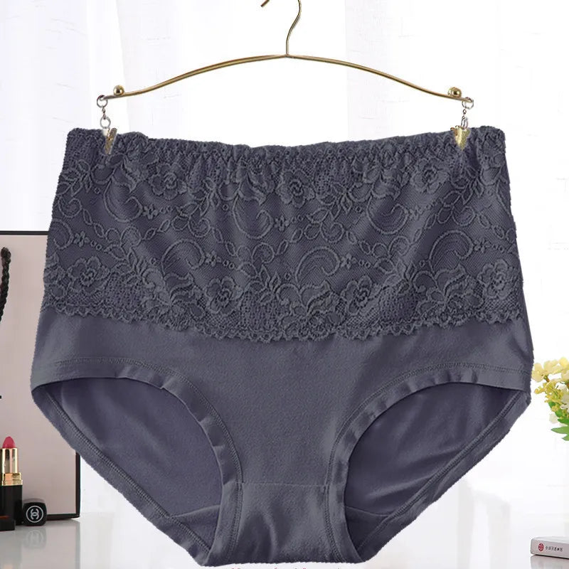 150kg 3XL-6XL Women Panties Briefs Super Over Plus Size Fat Mother Lace High Rise Lingerie Cute Underwear Lingerie Sexy Clothes