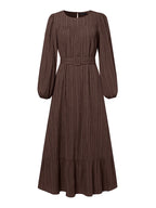 Vintage Muslim Dress Abaya ZANZEA Women Autumn Dresses Long Sleeve Party Dresses Ramadan IsIamic Robe Belted Vestido Kaftan 2026