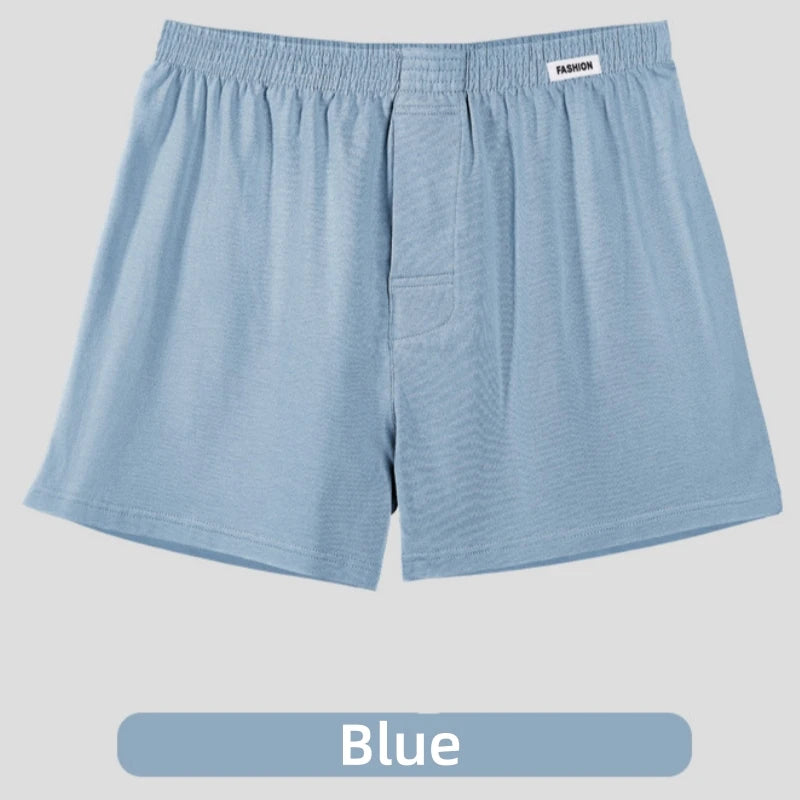 Mens Middle Waist Underwear Boxer Briefs Solid Underpants Panties Home Shorts Breathable Flat Boxers Absorption Knickers