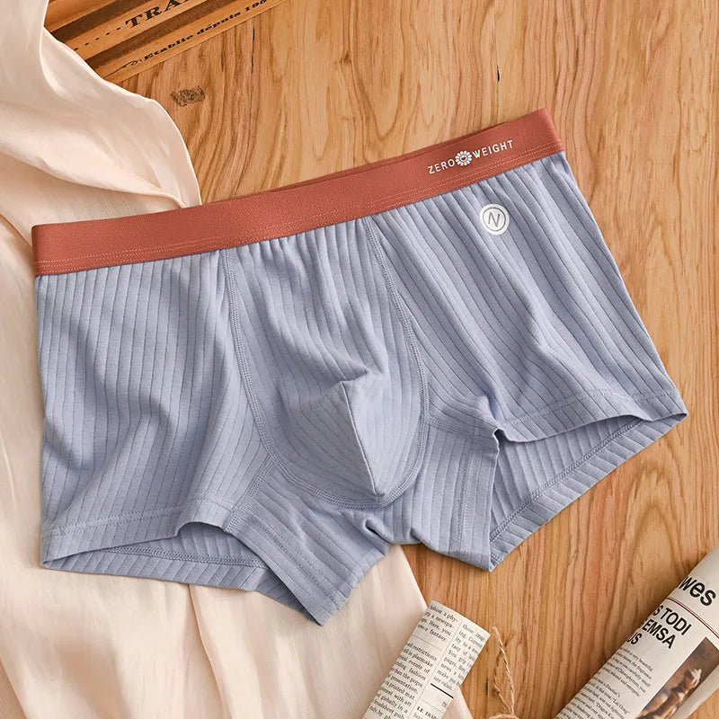 4PCS/Lot Boxer Shorts Mens Panties Cotton Men's Underwear Breathable Man U Convex Lingerie Comfortable Striped Men Boxers