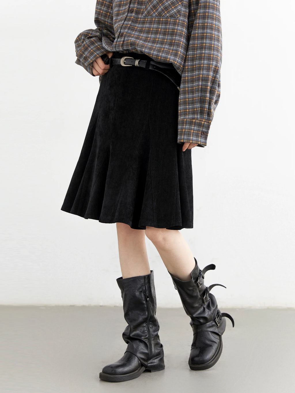 CHIC VEN Fashion Women Skirts Solid High Waisted A-line Hip Hugging Fish Tail Office Ladies Slim Half Skirt Autumn Winter 2025