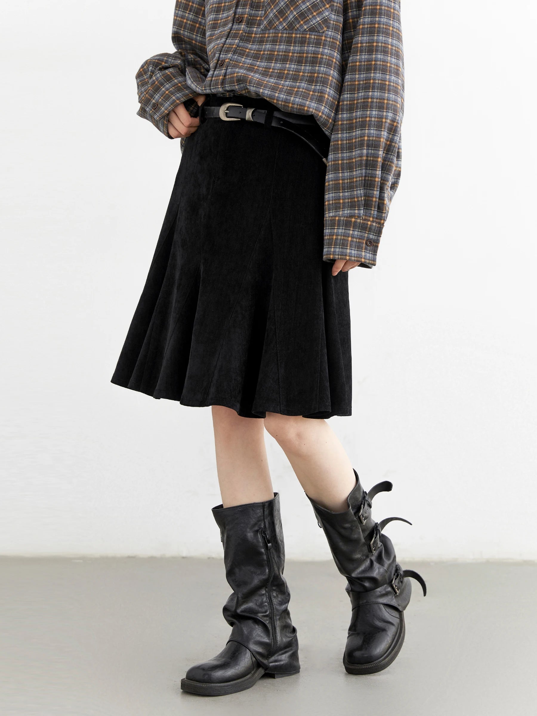 CHIC VEN Fashion Women Skirts Solid High Waisted A-line Hip Hugging Fish Tail Office Ladies Slim Half Skirt Autumn Winter 2025