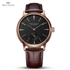 Seagull New Business Watch Men's Mechanical Wristwatches 50m Waterproof Leather Valentine Male Watches relogio masculino 6075