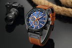 Curren 8291 Men Watch Business Leather Quartz Waterproof Wristwatch 6-Hand Date Casual Fashion Luxury Relogio Masculino