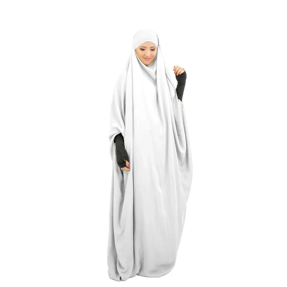 Hooded Khimar Muslim Women Full Cover Abaya Long Maxi Dress Islamic Prayer Robe Kaftan Abayas Umrah Eid Ramadan Worship Service