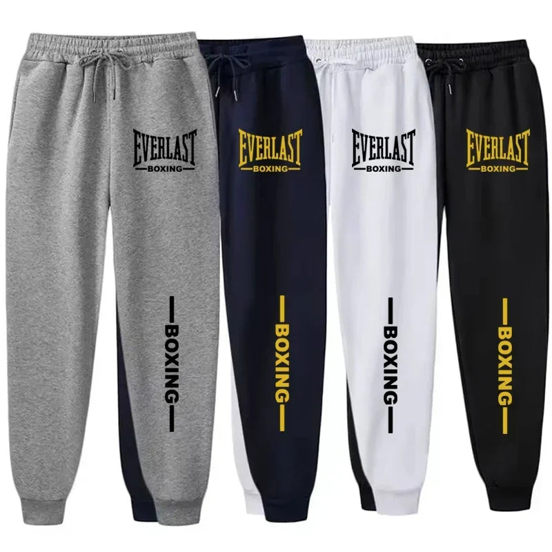 2025 Autumn Winter EVERLAST Printed Running Pants Men Women Outdoor Sports Fitness Pants Jogging Fleece Casual Sports Pants