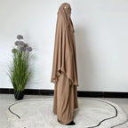 Jilbabs Muslim Women Prayer Abaya Set, Abaya Dress+Long Khimar+Niqab Veil, Dubai Turkish Ramadan Eid Hijabi Islamic Clothing
