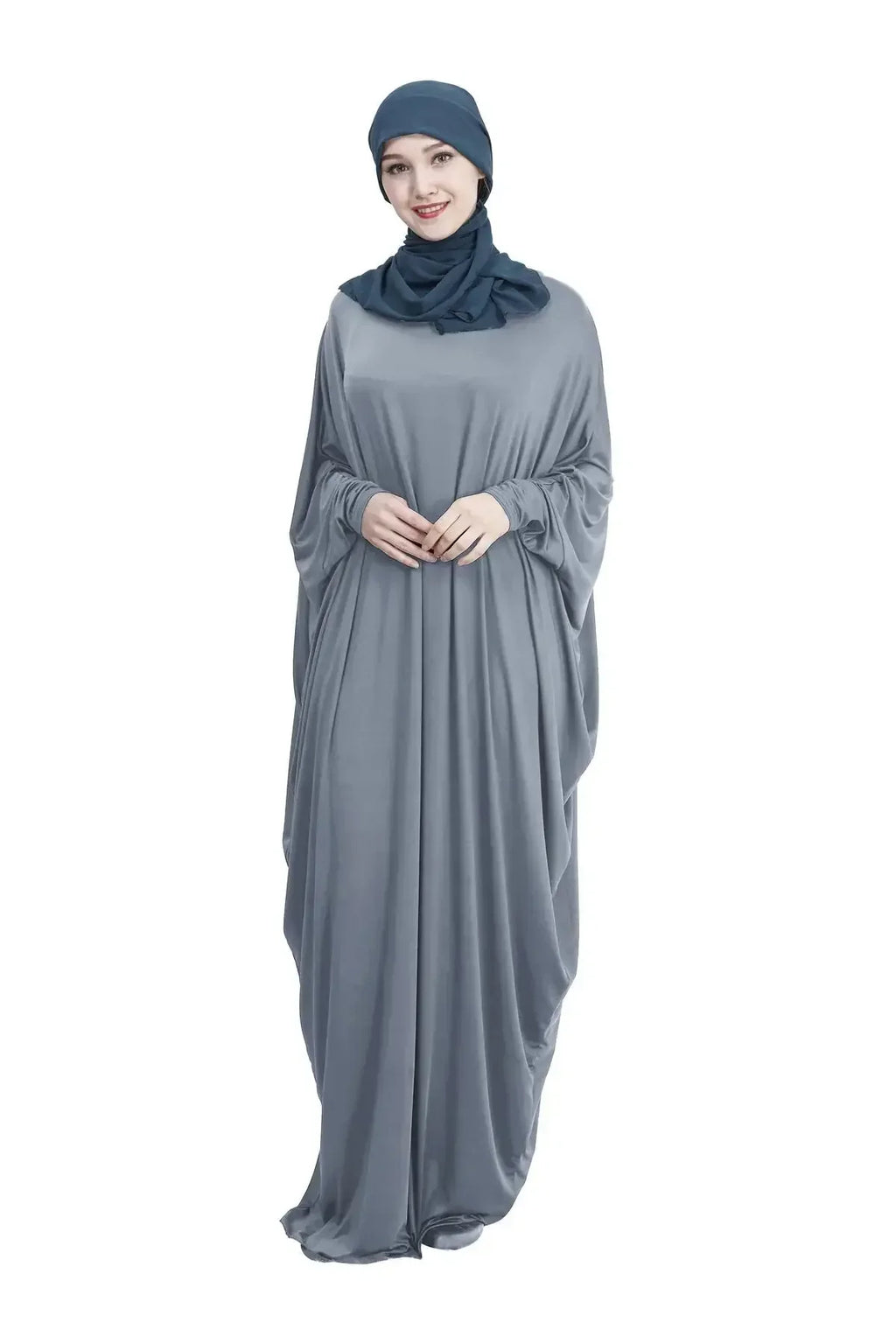 Ramadan Muslim Hijab Dress Abaya Dubai Prayer Garment One Piece Robe Islam Dresses for Women Solid Long Khimar Gown Turkey