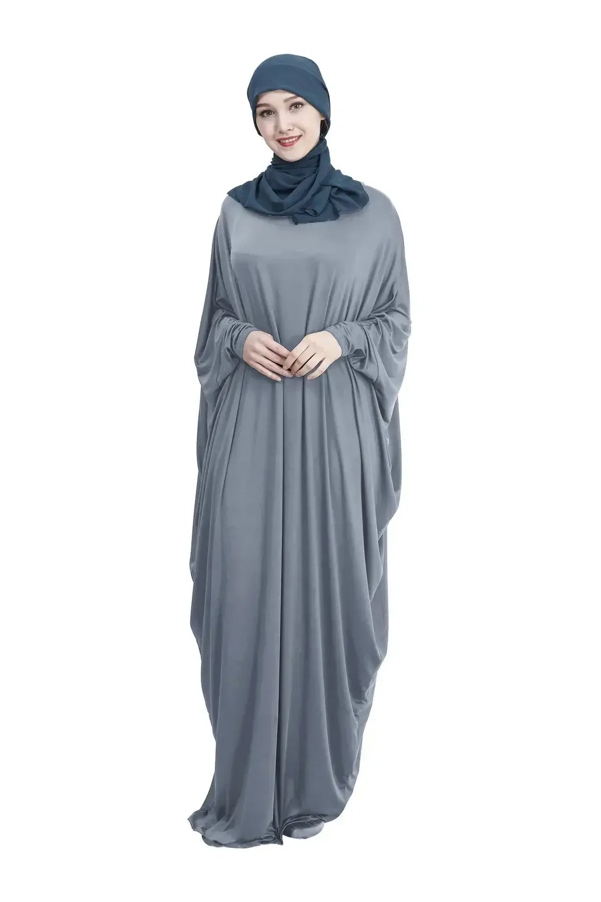 Ramadan Muslim Hijab Dress Abaya Dubai Prayer Garment One Piece Robe Islam Dresses for Women Solid Long Khimar Gown Turkey