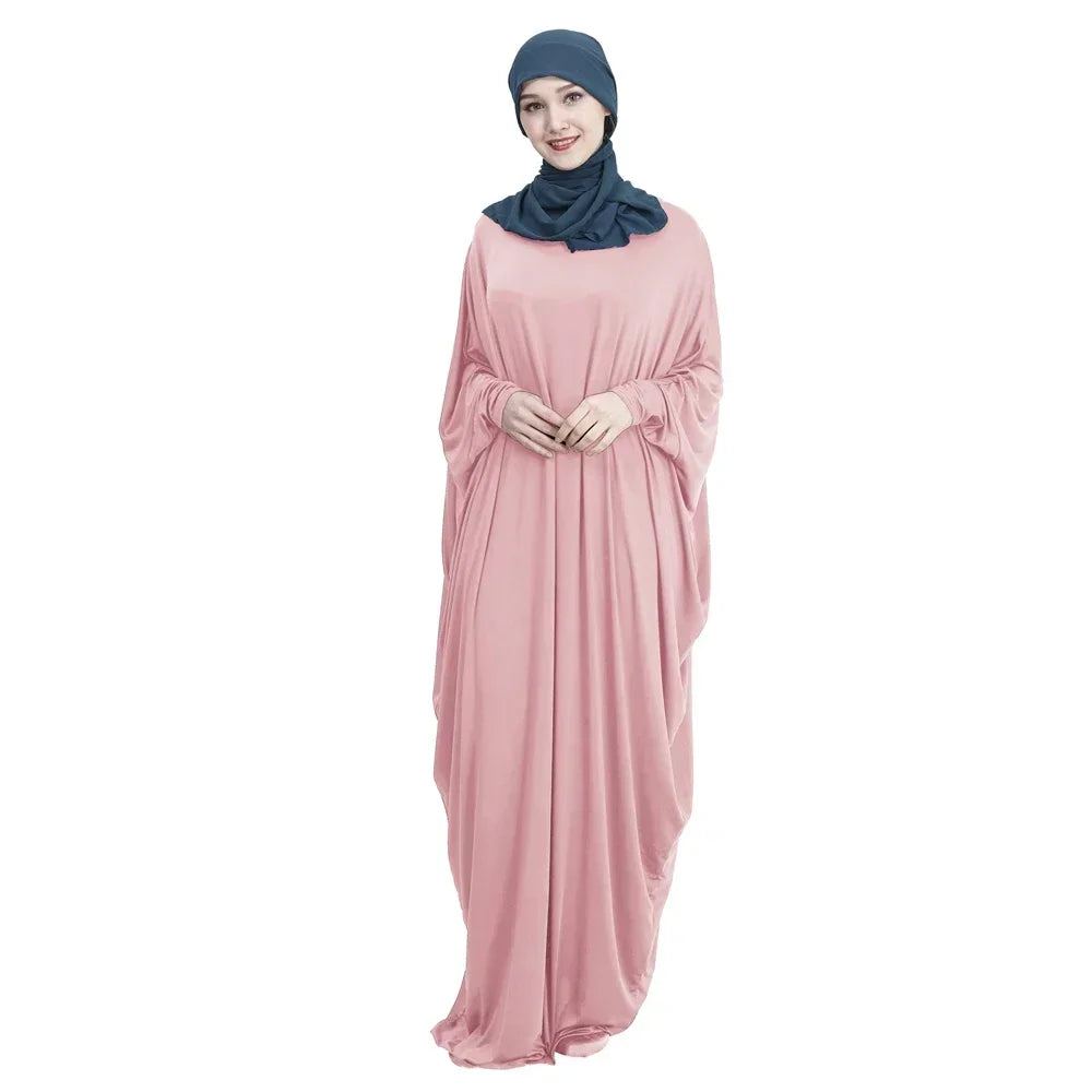 Ramadan Muslim Hijab Dress Abaya Dubai Prayer Garment One Piece Robe Islam Dresses for Women Solid Long Khimar Gown Turkey