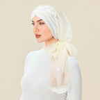 Solid Color Chiffon Women's Hijab Muslim Fashion Ladies Turban Bonnet Long Tail Head Wrap Head Scarf Indian Hats