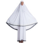 Muslim Women Burqa Dress Lace Two-piece Suit Ethnic Lady Hijab Abaya Suit Ramadan Eid Prayer Garment