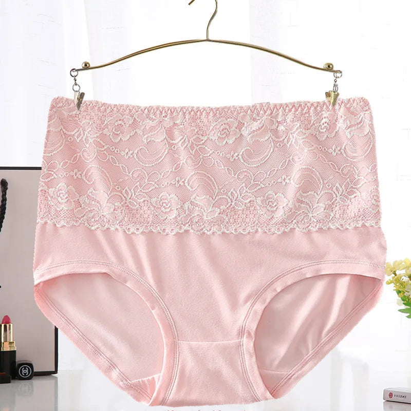 150kg 3XL-6XL Women Panties Briefs Super Over Plus Size Fat Mother Lace High Rise Lingerie Cute Underwear Lingerie Sexy Clothes