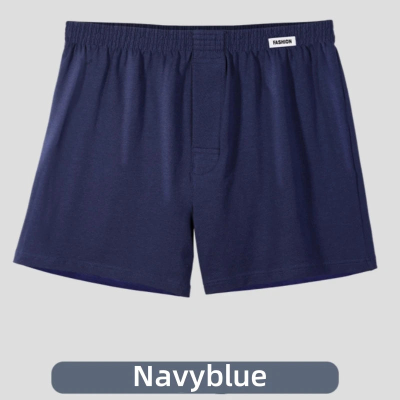 Mens Middle Waist Underwear Boxer Briefs Solid Underpants Panties Home Shorts Breathable Flat Boxers Absorption Knickers