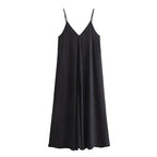 MUJER Black Slip Long Dresses for Women Red Draped Summer Dress Woman 2025 Sexy Backless Maxi Dress Women Summer Beach Dresses