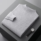 100% Pure Wool Cashmere Sweater Men's Half Turtleneck Pullover Casual Fashion Thickening Top Knitting Sweater