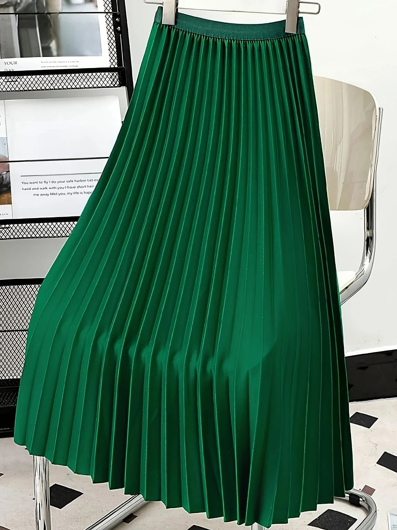 Ladies Fashion Casual Long Skirt Elegant Vintage Pleated Skirts Women Temperament Party Wear Faldas Woman Clothing Streetwear