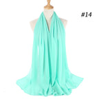 Muslim Chiffon Hijab Women Bubble Chiffon Scarf For Women Ladies Veil Muslim Islam Solid Color Malaysia Musulman Wrap Scarves
