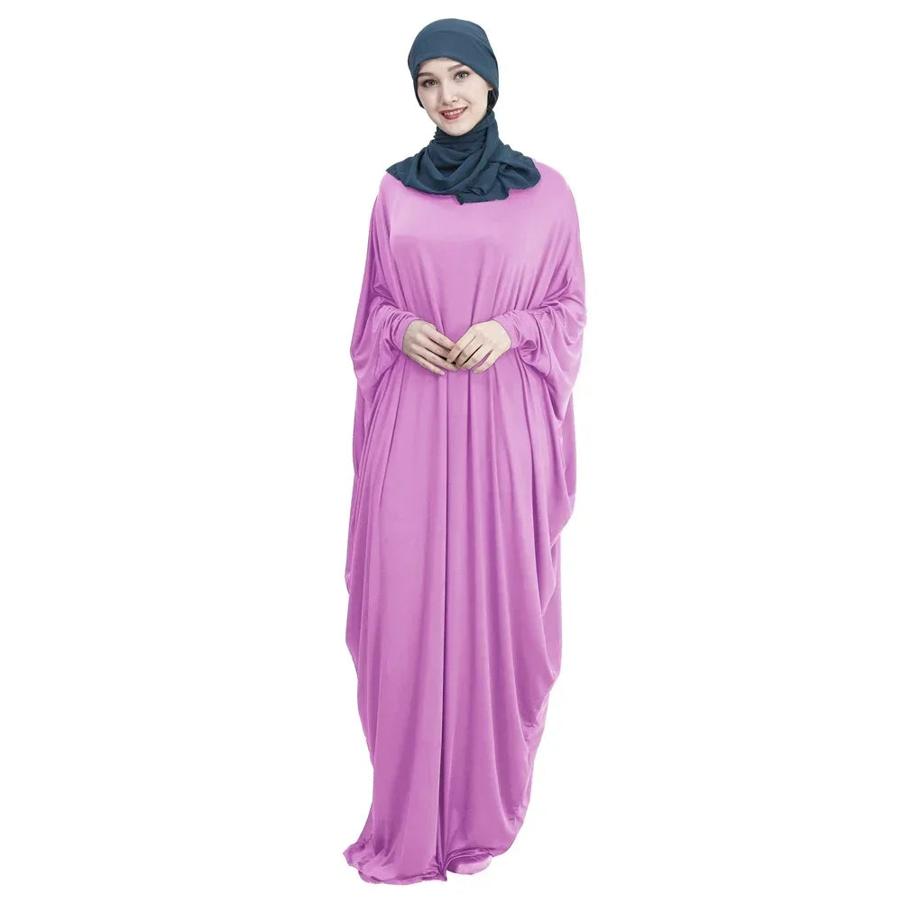 Ramadan Muslim Hijab Dress Abaya Dubai Prayer Garment One Piece Robe Islam Dresses for Women Solid Long Khimar Gown Turkey