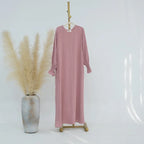 Abaya Muslim Woman Dress Sweet Style Long Sleeves Dubai Turkey Modest Clothing Islam Hijabi Robe Elegant Dresses Ramadan Eid