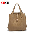 CHCH Women's Tote Bag New Steel Embossed Handheld Bun Mother Shopping Bag