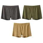 3Pcs Mens Underwear Boxers Shorts Casual Sleep Underpants Homewear Men Arrow Panties Striped Plaid Loose Comfortable Underwear