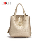 CHCH Women's Tote Bag New Steel Embossed Handheld Bun Mother Shopping Bag
