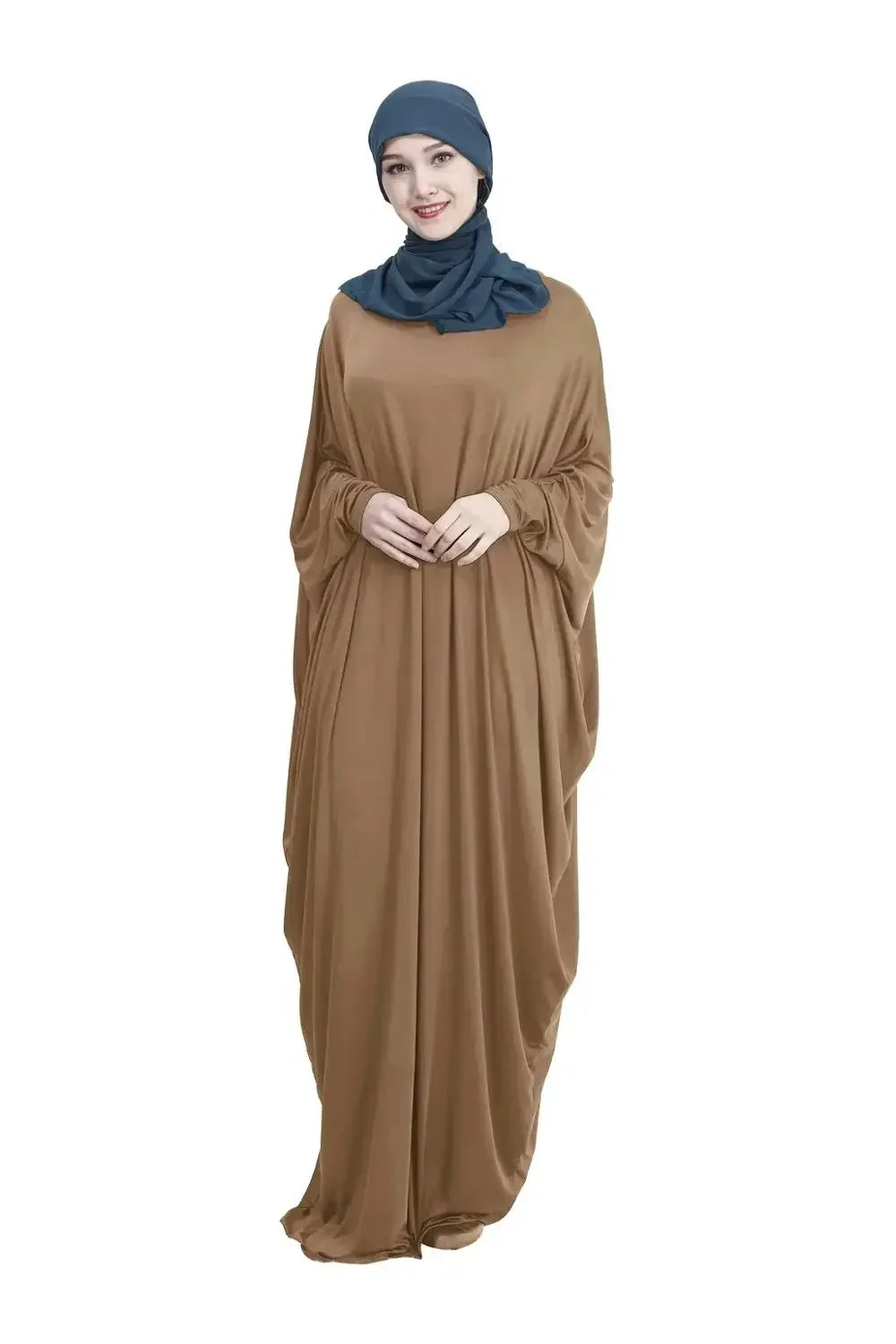 Ramadan Muslim Hijab Dress Abaya Dubai Prayer Garment One Piece Robe Islam Dresses for Women Solid Long Khimar Gown Turkey