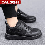 Children's Fashion Sports Shoes Black Student Kids Boys & Girls Non Slip Flat Walking Shoes Lightweight Breathable Tennis