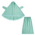 Muslim Kids Girls Hijab Dress Eid Djellaba Khimar Jalabiya Ramadan Skirt Set Prayer Garment Islam Burqa Abaya Robe Kaftan Hooded