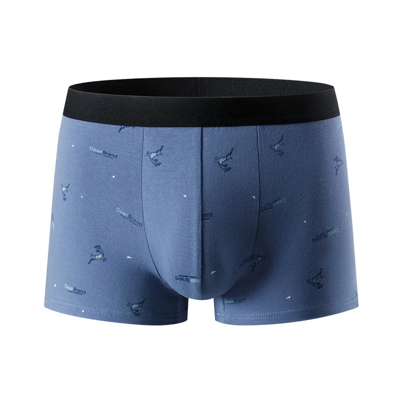 4-piece men's fashion plus-size printed underwear comfortable sexy shorts teenagers mixed underwear in a variety of colors