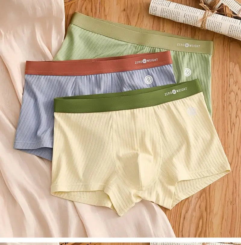 4PCS/Lot Boxer Shorts Mens Panties Cotton Men's Underwear Breathable Man U Convex Lingerie Comfortable Striped Men Boxers