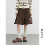 CHIC VEN Fashion Women Skirts Solid High Waisted A-line Hip Hugging Fish Tail Office Ladies Slim Half Skirt Autumn Winter 2025